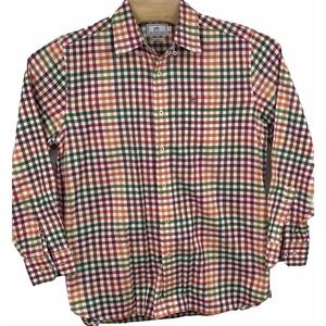 Southern Tide Shirt Mens Medium Green Red Yellow Plaid Button Down‎ Classic Fit